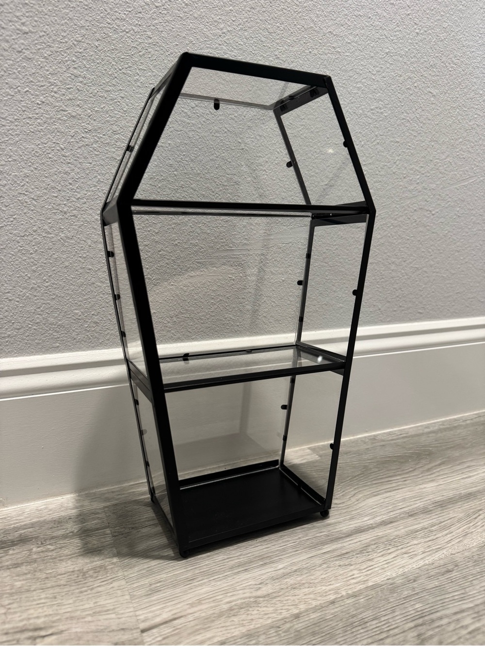 Black Glass & Metal Display Case - Home Storage & Organization